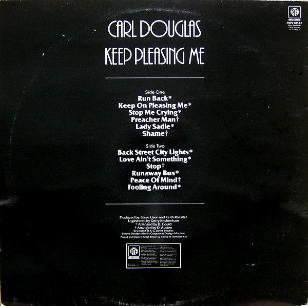 Carl Douglas  Keep Pleasing Me : LP Back